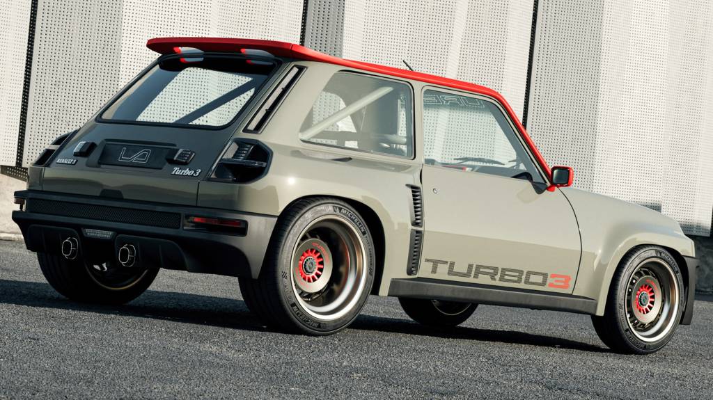 R5 TURBO 3 Renault 5 Turbo 3 cinza e laranja visto 3/4 de trás