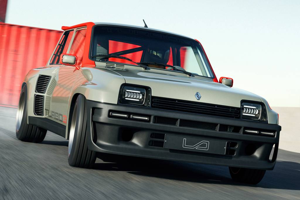 R5 TURBO 3 Renault 5 Turbo 3 cinza e laranja visto de frente