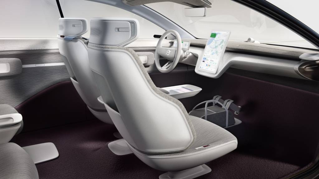 VOLVO CONCEPT RECHARGE 5 Conceito interno do Volvo Recharge visto de lado