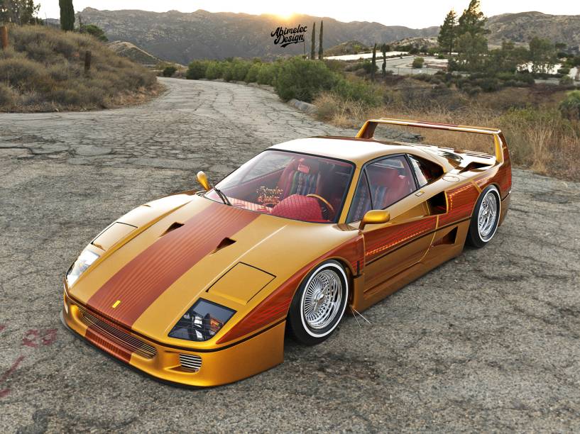 Ferrari F40 lowrider imaginado pelo artista