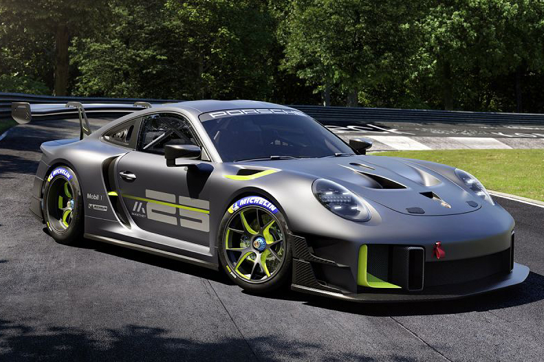 PORSCHE 911 GT2 RS 25 Clubsport Porsche 911 GT2 RS Clubsport 25 cinza e verde visto 3/4 de frente