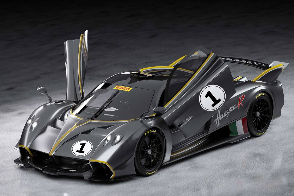 PAGANI HUAYRA R Pagani Huayra R cinza visto 3/4 de frente