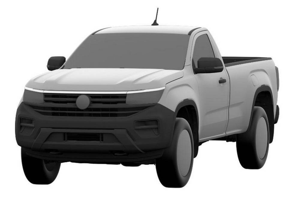 Nova VW Amarok cabine simples surge em patentes e parece Saveiro bombada