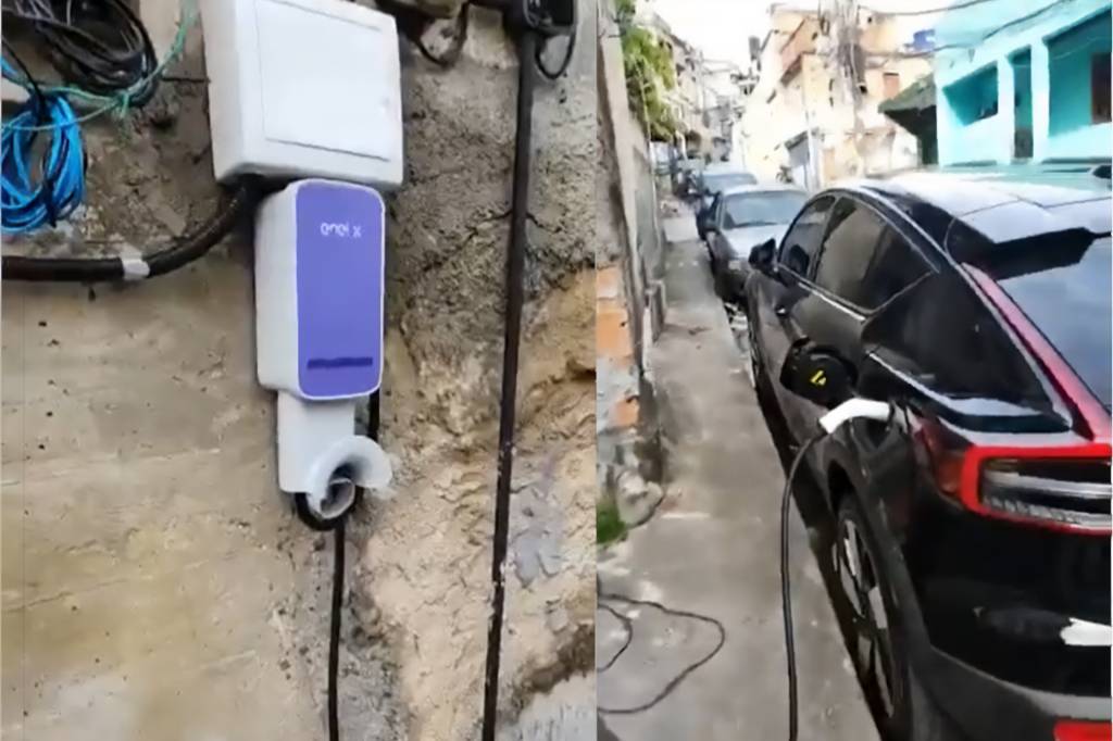 Criminosos instalam carregador próprio para carro elétrico roubado no Rio