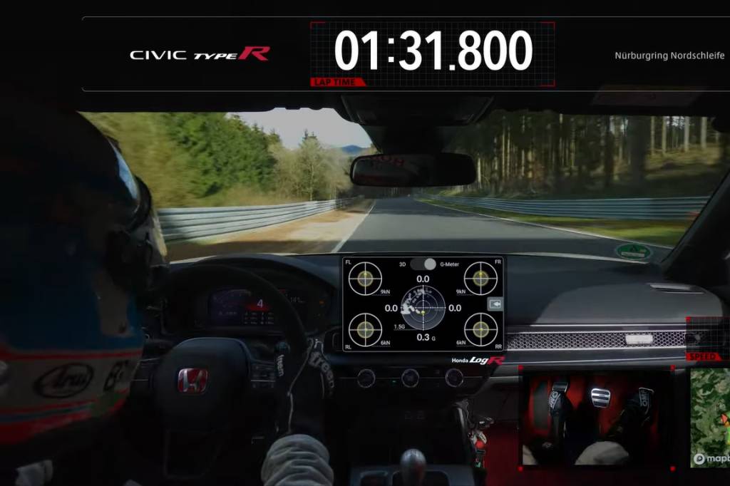 Honda Civic Type R S Pela câmera onboard é difícil notar as modificações, quase todas em componentes escondidos