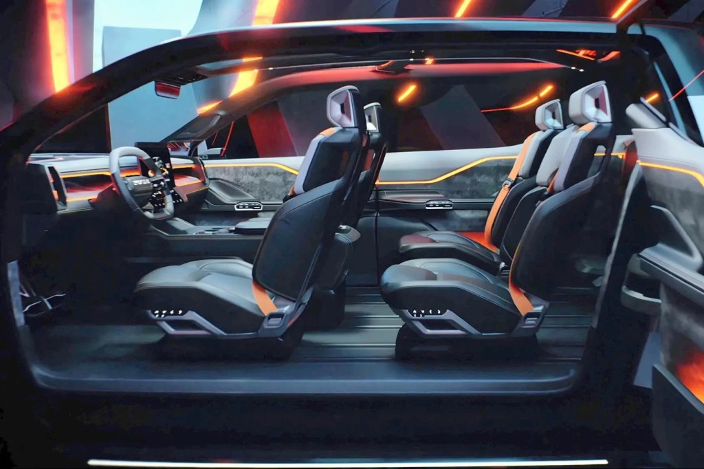 Ram registra projeto de 1500 elétrica com três fileiras de bancos