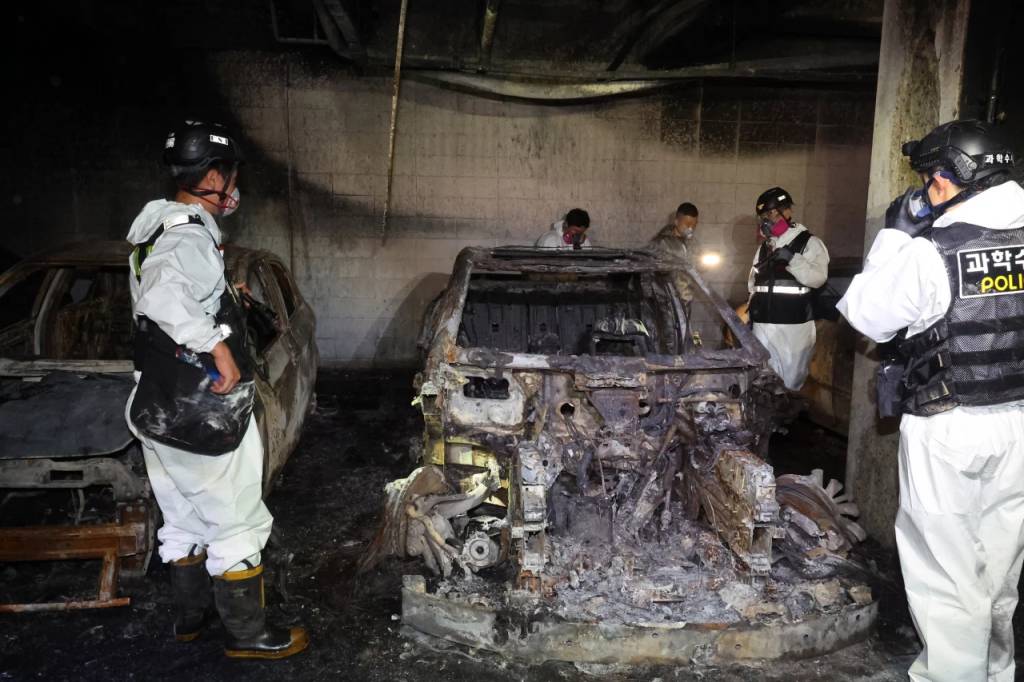 Incendio carro eletrico coreia do sul Incendio carro eletrico coreia do sul