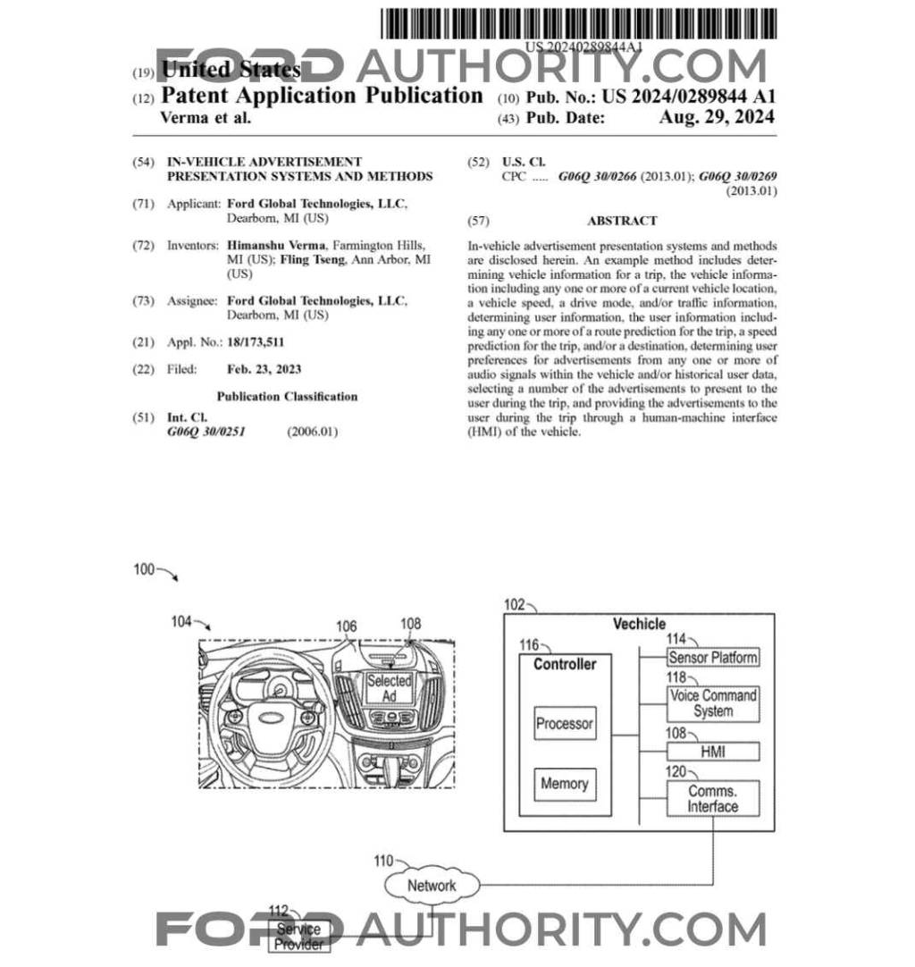 Ford-Patent-In-Vehicle-Advertisement-System-001 Ford-Patent-In-Vehicle-Advertisement-System-001